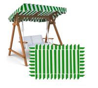 TAJMDGW Balancelle Hollywoodienne Toit De Rechange Rayures Toile De Rechange Balancelle De Terrasse Jardin, Soleil Auvent De Balançoire Extérieur(Green stripe,195X125cm)