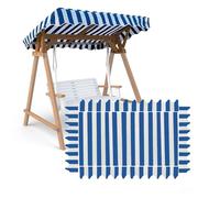 TAJMDGW Balancelle Hollywoodienne Toit De Rechange Rayures Toile De Rechange Balancelle De Terrasse Jardin, Soleil Auvent De Balançoire Extérieur(Blue stripe,195X125cm)
