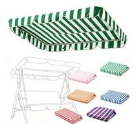 TAJMDGW Rayé Auvent Pour Balancelle Jardin Toit De Rechange Pour Balancelle Hollywoodienne 142x120 195x115 250x185 Housse De Rechange Balançoire Terrasse(Green stripe,195X125cm)