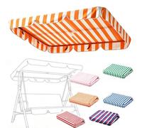 TAJMDGW Rayé Auvent Pour Balancelle Jardin Toit De Rechange Pour Balancelle Hollywoodienne 142x120 195x115 250x185 Housse De Rechange Balançoire Terrasse(Orange stripe,195X125cm)