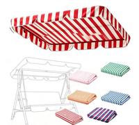 TAJMDGW Rayé Auvent Pour Balancelle Jardin Toit De Rechange Pour Balancelle Hollywoodienne 142x120 195x115 250x185 Housse De Rechange Balançoire Terrasse(Red stripe,195X125cm)