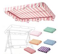 TAJMDGW Rayé Auvent Pour Balancelle Jardin Toit De Rechange Pour Balancelle Hollywoodienne 142x120 195x115 250x185 Housse De Rechange Balançoire Terrasse(Pink stripes,195X125cm)