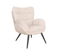 Takasit Fauteuil Bas Tiago Tissu Beige Pieds métal