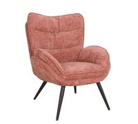 Takasit Fauteuil Bas Tiago Tissu Terracotta Pieds métal