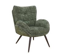 Takasit Fauteuil Bas Tiago Tissu Vert Pieds métal