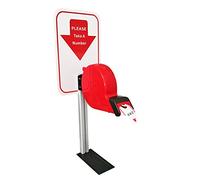 Take-A-Number Distributeur de tickets avec support de comptoir et 1 rouleau de papier de file d'attente 3 chiffres 2000 tickets pour système d'appel d'attente