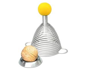 Take2 Design Naomi Boule en Silicone Jaune Casse-Noix, Acier Inoxydable Silicone, Jaune, argenté., Ø 65 mm, H 100 mm