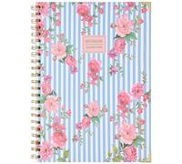 Takenote Cahier A4 Emily | Couverture Rigide, Format 22,7x29,7 cm, Double Spirale Dorée, Notebook avec Design Floral, 96 Feuilles de 100 gr/m²