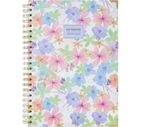 Takenote Cahier A4 - Intérieur Uni, 96 Feuilles Blanches, Carnet Taille 21,5x30 cm, Couverture Rigide, Double Spirale Métallique (Wire’o) - Violet