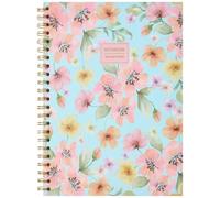 Takenote Cahier A4 Nicole | Couverture Rigide, Format 22,7x29,7 cm, Double Spirale Dorée, Notebook avec Design Floral, 96 Feuilles de 100 gr/m²