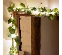 Taking Tables Guirlande Lumineuse Artificielle à Piles Motif Feuilles d'eucalyptus Vert 1,8 m