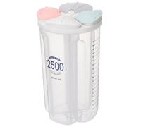 Takingup Conteneurs de céréales de Stockage 2500ml, distributeurs en Plastique Transparent à 4 grilles avec couvercles hermétiques, Garde Les Aliments Frais, Distributeur Riz