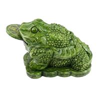 Takingup Grenouille d'argent, Statue de Grenouille Feng Shui avec pièce de Monnaie pour la Richesse et la Bonne Chance, Crapaud Jade Chinois, décoration Bureau à Domicile, Figurine Bonne Chance en