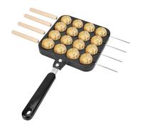 Takoyaki Pan Fonte d'aluminium, Aebleskiver Pan Commercial Poêle à crêpes antiadhésive pour Pancake Puffs Fait 20 boules de crêpes avec 4 onglets, takoyaki machine, 32.5x15.5x2cm/12.8x6.1x0.79in
