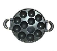 Takoyaki Poêle en alliage d'aluminium, revêtement antiadhésif pour cuisinière à gaz, répartition uniforme de la chaleur, 7/12/19 litres pour okonomiyaki et gâteaux aux œufs, noir (C)