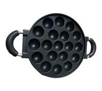 Takoyaki Poêle grill en alliage 12 cavités sans plaque de cuisson pour cuisinière à gaz pour pieuvre Boulettes de viande pour moule maison cuisine 39 cm (E)
