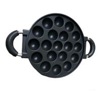 Takoyaki Poêle grill professionnelle 19 cavités en alliage d'aluminium pour cuisinière à gaz pour boulettes de viande de poulpe 390 mm (E)