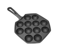 Takoyaki Poêle, Poffertjes Poêle pour 12 moules, Grille Pan à Frire à 12 Grilles, Poêles à Boulettes De Viande De Poulpe en Fonte Antiadhésive, pour Boules de Crêpes, Desserts, Cuisson