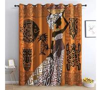 TAKUAN Rideau Occultant Ethnique Rideaux Thermiques à Oeillets pour Chambre, Motif Traditionnel Rideaux Salon Moderne Lot De 2 Décoration De Fenêtre pour Chambre Enfant Fille Garcon Rideaux, 140x220