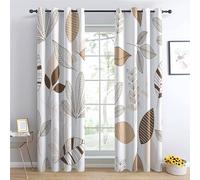 TAKUAN Rideau Occultant Feuilles Rideaux Thermiques à Oeillets pour Chambre, Motif Plante Rideaux Salon Moderne Lot De 2 Décoration De Fenêtre pour Chambre Enfant Fille Garcon Rideaux, 132x160