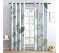 TAKUAN Rideau Occultant Feuilles Rideaux Thermiques à Oeillets pour Chambre, Motif Plante Rideaux Salon Moderne Lot De 2 Décoration De Fenêtre pour Chambre Enfant Fille Garcon Rideaux, 140x220