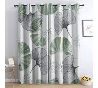 TAKUAN Rideau Occultant Ginkgo Biloba Rideaux Thermiques pour Chambre, Motif Botanique Rideaux Salon Moderne Lot De 2 Décoration De Fenêtre pour Chambre Enfant Fille Garcon Rideaux, 140x260