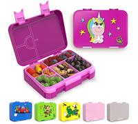 TAKWAY Boîte à déjeuner pour enfants avec compartiments 4 + 2 - Robuste et adaptée aux enfants - Boîte à déjeuner Bento pour l'école maternelle - Boîte à goûter (violet)