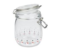 Tala Bocal en verre de 750 ml avec motif bonhomme de neige, idéal pour un cadeau fait maison, fermoir hermétique en acier inoxydable, joint en silicone transparent