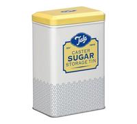 Tala boîte de conservation pour sucre en métal jaune et crème, capacité 1 kg, boîte de cuisine rétro avec couvercle à charnière pour ranger sucre et ingrédients de pâtisserie