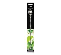 Tala Cuillère à cocktail en acier inoxydable, cuillère de bar de 27,5 cm avec extrémité lestée, manche en spirale et pilon, double extrémité pour mélanger, superposer et écraser, lavable au