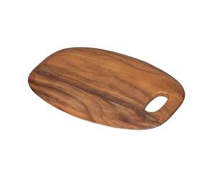 Tala Grande planche à découper incurvée, planche en bois d'acacia laqué, avec bords incurvés lisses, cette planche en bois est idéale pour servir, présenter et préparer tous les aliments, mesure 36 x
