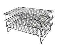 Tala Grille de Refroidissement 3 Niveaux Antiadhésive - Support Pliable Gain de Place - Grille de Refroidissement pour Gâteaux, Muffins & Biscuits - Accessoire de Pâtisserie 40 x 25 cm, Noir