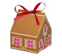Tala Lot de 2 boîtes cadeau en forme de maison en pain d'épices, avec ruban, cadeau fait maison, essentiel pour les occasions festives