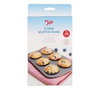 Tala Moule à Mini Muffins Lot de 2 Acier Carbone Antiadhésif Sans BPA ni PFAS 17 x 11 cm Plaque Compacte pour Mini Muffins Cupcakes Petites Quiches et Snacks Cuisson Homogène Gris