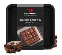 Tala Moule Carré avec Fond Amovible 19,4 x 19,4 cm Moule à Brownie en Acier Carbone avec Revêtement Antiadhésif pour Brownies Cake et Cheesecake