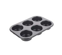 Tala Performance Moule pour 6 Mini Tartelettes à Fond Amovible, 26,8 x 18,4 x 3,38 cm, Moule Rond pour Portions Individuelles et Petites Quiches en Acier Carbone avec Revêtement Antiadhésif