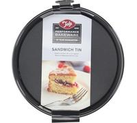 Tala Performance Moule Rond Bas 24,1 x 5 cm avec Fond Amovible en Acier Carbone et Revêtement Antiadhésif - Moule Sandwich pour Biscuit, Couches de Gâteau et Cheesecake
