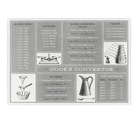 Tala Planche à Découper en Verre et Protège Plan de Travail 30 x 40 cm en Verre Trempé avec Pieds Antidérapants Tableau Conversion Cuisine Pâtisserie Service
