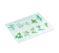 Tala Planche à Découper en Verre Trempé Motif Herbes Aromatiques Antidérapante Multifonctionnelle Protection Plan de Travail et Surface de Service 30 cm x 40 cm