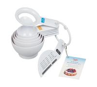 Tala - Set de 7 Tasses à Mesurer avec Cuillères Doseuses en Plastique | Accessoires de pâtisserie pour ingrédients secs et liquides, graduations en ml et cup, anneau de rangement pratique