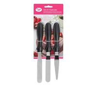 Tala Spatules à Glaçage Lot de 3 en Acier Inoxydable avec Manches Noirs pour Décoration Gâteau Glaçage Crème au Beurre Fondant Cupcakes et Pâtisseries