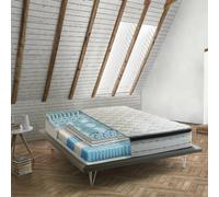 Talamo Italia - Matelas double Amalia, déhoussable en Memory Foam+Gel et ressorts ensachés, 100% Made in Italy, anti-acariens et hypoallergénique, 120x190h27 cm
