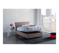 Talamo Italia - Lit double Ashasa, lit coffre avec revêtement en tissu, 100% Made in Italy, ouverture frontale, adapté pour matelas 120x190 cm, gris tourterelle