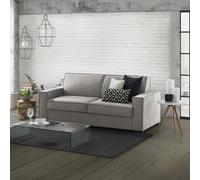 Talamo Italia - Canapé fixe 3 places Ylenia, Canapé de salon en tissu, Accoudoirs standards, 100% Made in Italy, Cm 220x95h90, Gris
