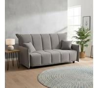 Talamo Italia - Canapé lit 3 places Allyson, Canapé avec ouverture trolley en tissu rembourré, Accoudoirs standards, 100% Made in Italy, 190x90h85 cm, Gris