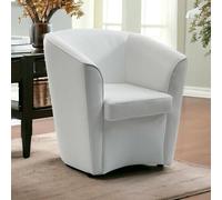 Talamo Italia - Fauteuil Annaluna, Fauteuil de salon, 100% Made in Italy, Fauteuil relaxant en simili cuir, 70x60h74 cm, Blanc