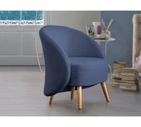 Talamo Italia - Fauteuil Annarella, Fauteuil lounge design, 100% Made in Italy, Fauteuil relaxant en tissu rembourré, 70x60h80 cm, Bleu