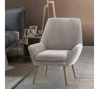 Talamo Italia - Fauteuil Annarita, fauteuil lounge design, 100% Made in Italy, fauteuil relaxant en tissu rembourré, 80x70h95 cm, Gris