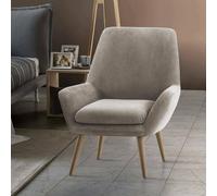 Talamo Italia - Fauteuil Annarita, fauteuil lounge design, 100% Made in Italy, fauteuil relaxant en tissu rembourré, 80x70h95 cm, gris tourterelle