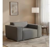 Talamo Italia - Fauteuil Cristiana, Fauteuil de salon, 100% Made in Italy, Fauteuil relaxant en tissu rembourré, 160x95h70 cm, Gris